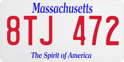 MA license plate 8TJ472