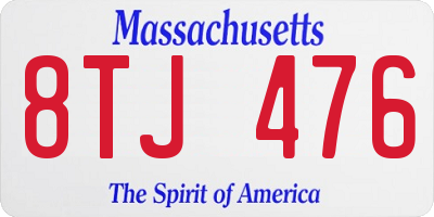 MA license plate 8TJ476