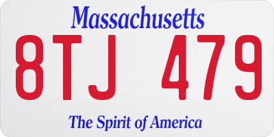 MA license plate 8TJ479