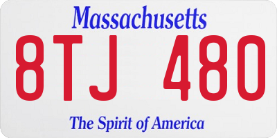 MA license plate 8TJ480