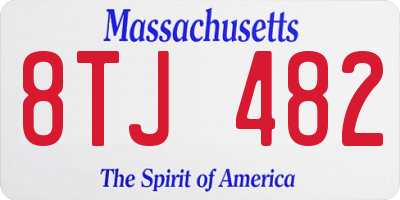 MA license plate 8TJ482