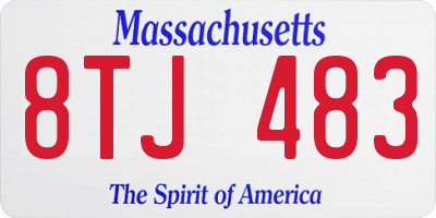 MA license plate 8TJ483