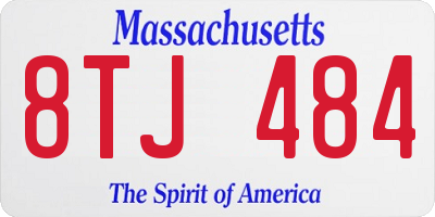 MA license plate 8TJ484