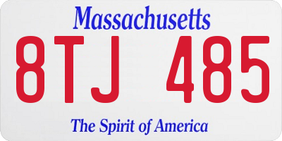 MA license plate 8TJ485