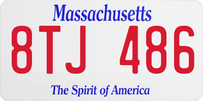 MA license plate 8TJ486