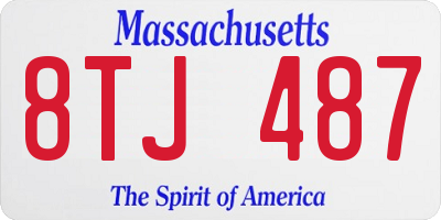 MA license plate 8TJ487
