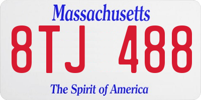 MA license plate 8TJ488