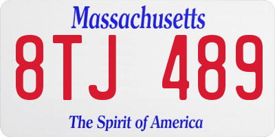 MA license plate 8TJ489