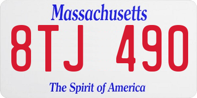 MA license plate 8TJ490