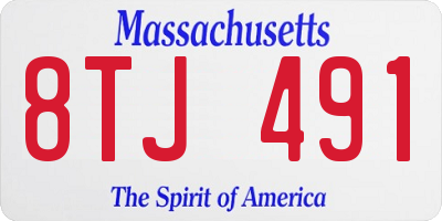 MA license plate 8TJ491