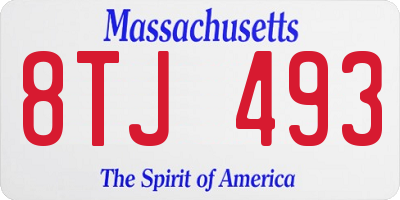MA license plate 8TJ493