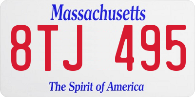 MA license plate 8TJ495