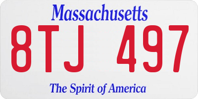 MA license plate 8TJ497