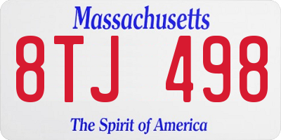 MA license plate 8TJ498