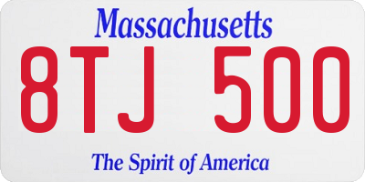 MA license plate 8TJ500