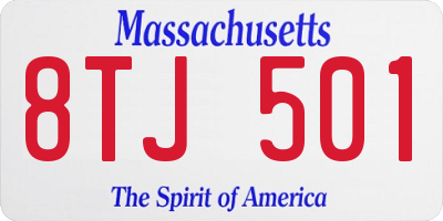 MA license plate 8TJ501