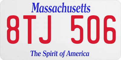 MA license plate 8TJ506