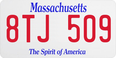 MA license plate 8TJ509