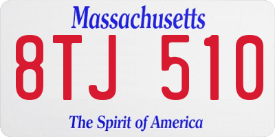 MA license plate 8TJ510