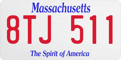 MA license plate 8TJ511