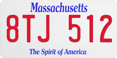 MA license plate 8TJ512
