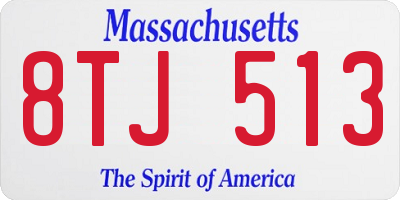 MA license plate 8TJ513