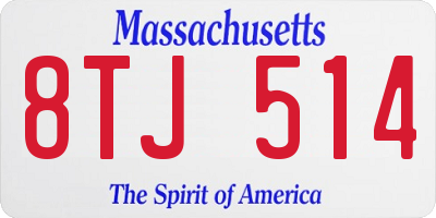 MA license plate 8TJ514