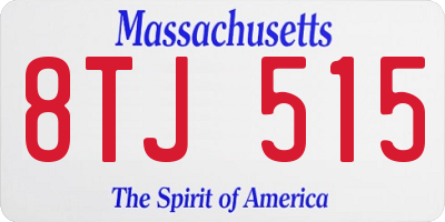 MA license plate 8TJ515