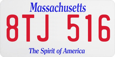 MA license plate 8TJ516