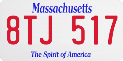 MA license plate 8TJ517