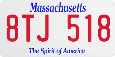 MA license plate 8TJ518