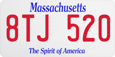 MA license plate 8TJ520