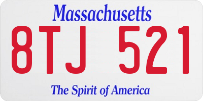 MA license plate 8TJ521