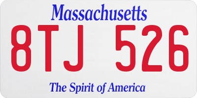 MA license plate 8TJ526