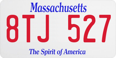 MA license plate 8TJ527