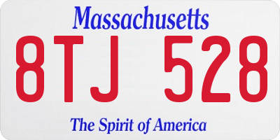 MA license plate 8TJ528