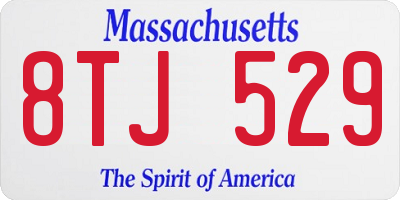 MA license plate 8TJ529