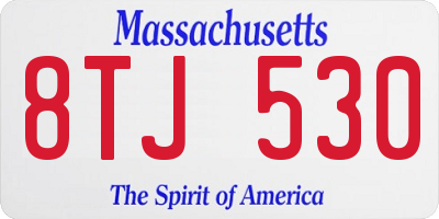 MA license plate 8TJ530