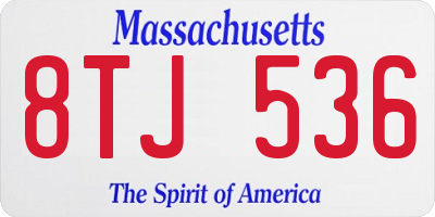 MA license plate 8TJ536