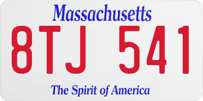 MA license plate 8TJ541