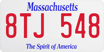 MA license plate 8TJ548