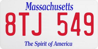 MA license plate 8TJ549