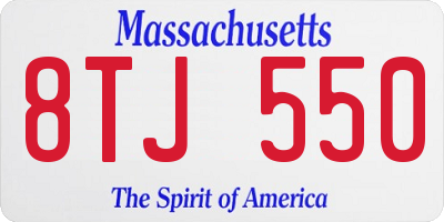 MA license plate 8TJ550