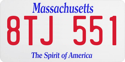 MA license plate 8TJ551