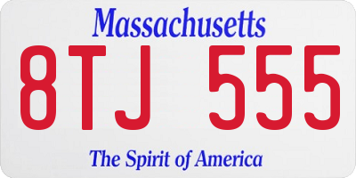 MA license plate 8TJ555