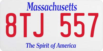 MA license plate 8TJ557