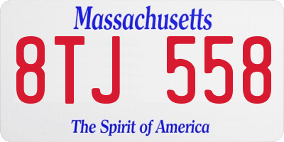 MA license plate 8TJ558