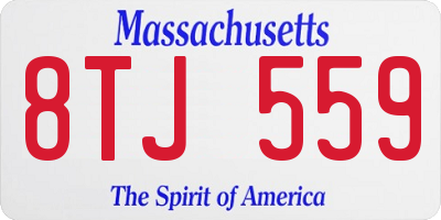 MA license plate 8TJ559