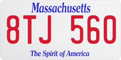 MA license plate 8TJ560