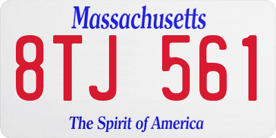 MA license plate 8TJ561